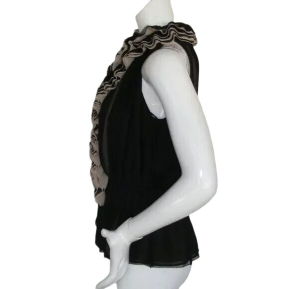 ROBERT RODRIGUEZ Top, S, Mesh, Ruffle Neck/Front, Sleeveless, Neiman Marcus - Picture 12 of 13